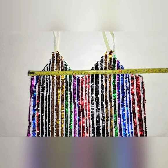 INC International Concepts Petite Sunray Rainbow Sequin Camisole, PET/PET - Picture 7 of 9